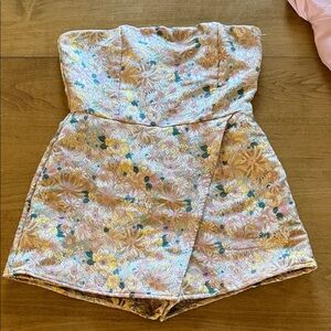 Altar'd State Strapless Floral Dress - Pink, Yellow, Green